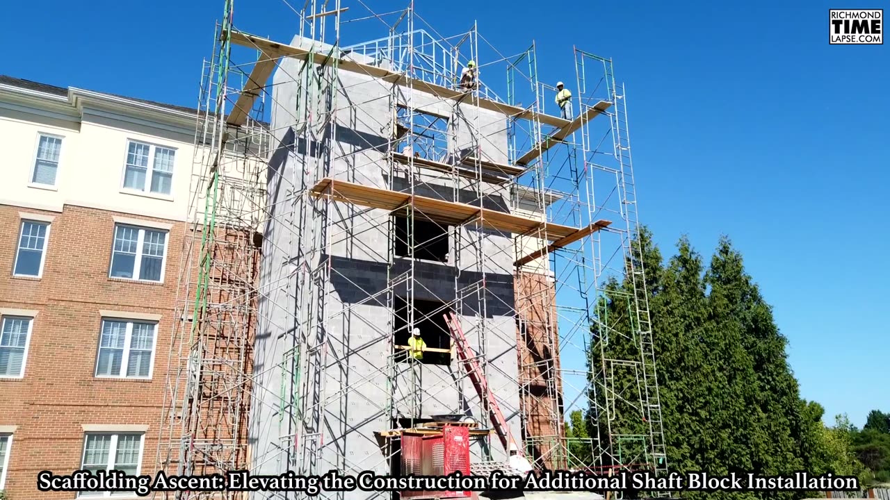 Scaffolding Install Time Lapse on a Elevator Build in Richmond VA