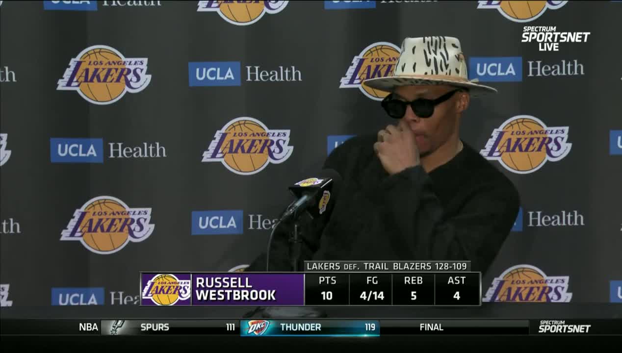 😎 Westbrook addresses the media after hitting two buzzer beaters 🚨against the Trail Blazers