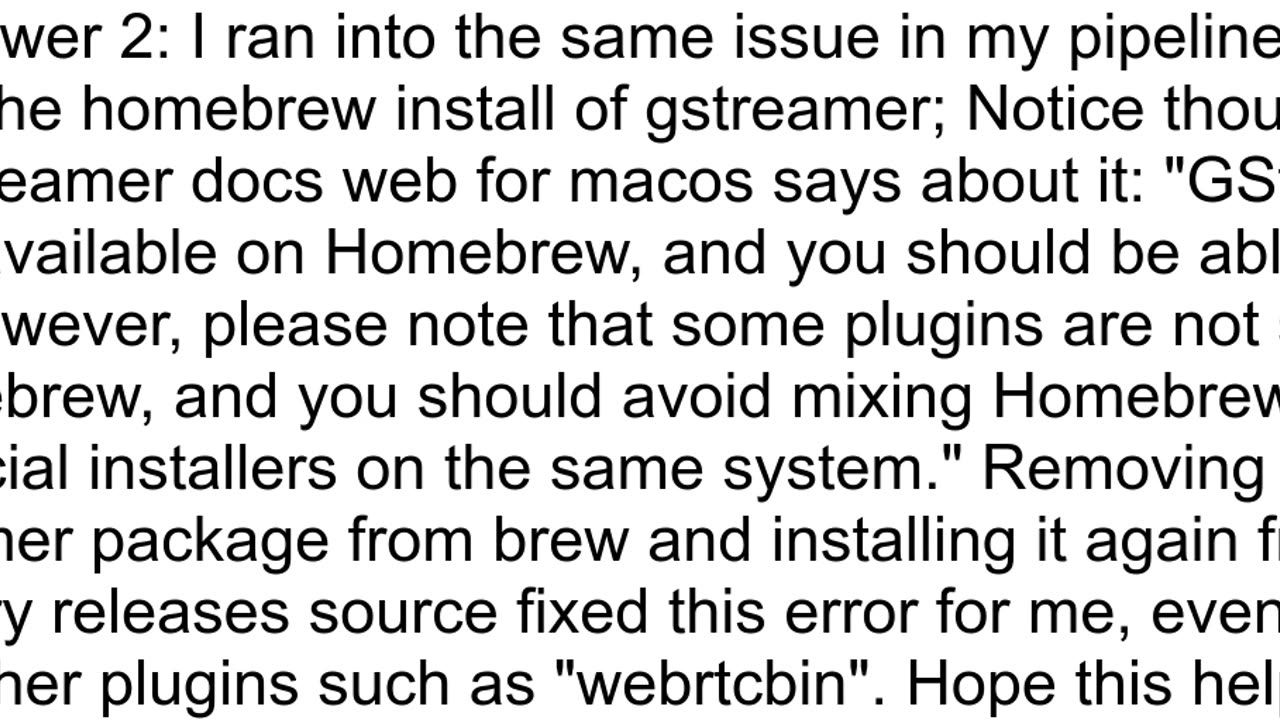 Gstreamer gstreamer can39t find avdec_h264 brew can39t install gstlibav anymore