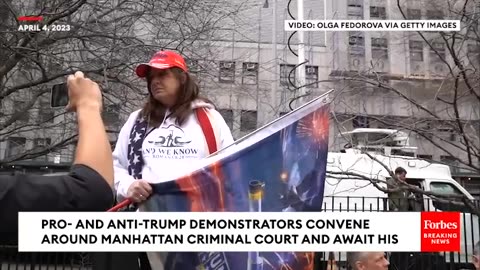 Trump Arraignment- Supporters And Detractors Gather Outside Manhattan Criminal Court