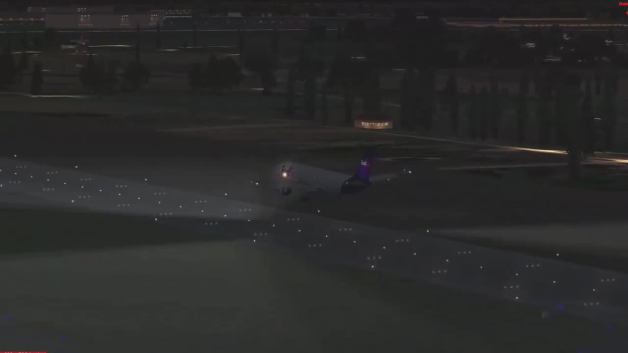 FSX - A300-600F FedEx night landing at Memphis Intl [KMEM] - The Delta Virtual