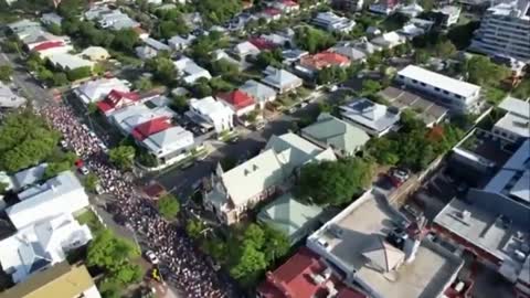 Freedom Rally Brisbane 18th December 2021 Musgrave Park & through West End