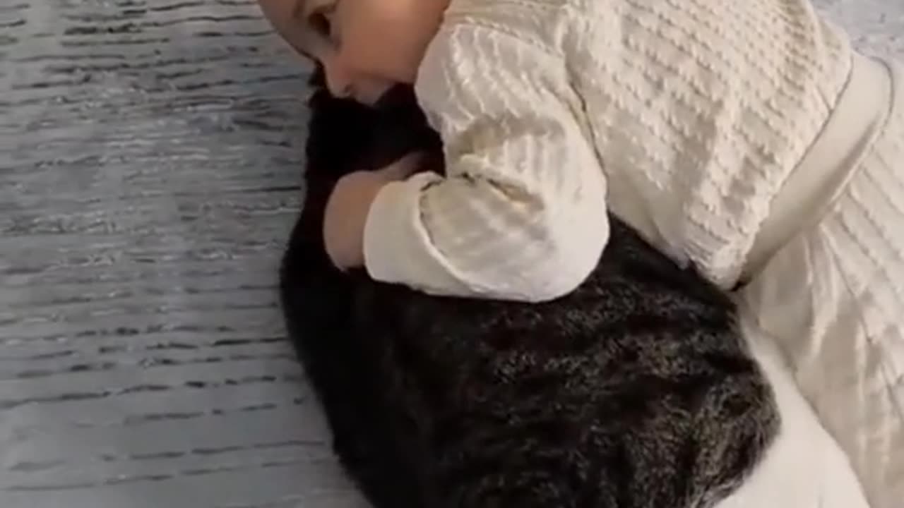 "Sweetest Moments: Baby's Adorable Playtime with a Cute Cat"