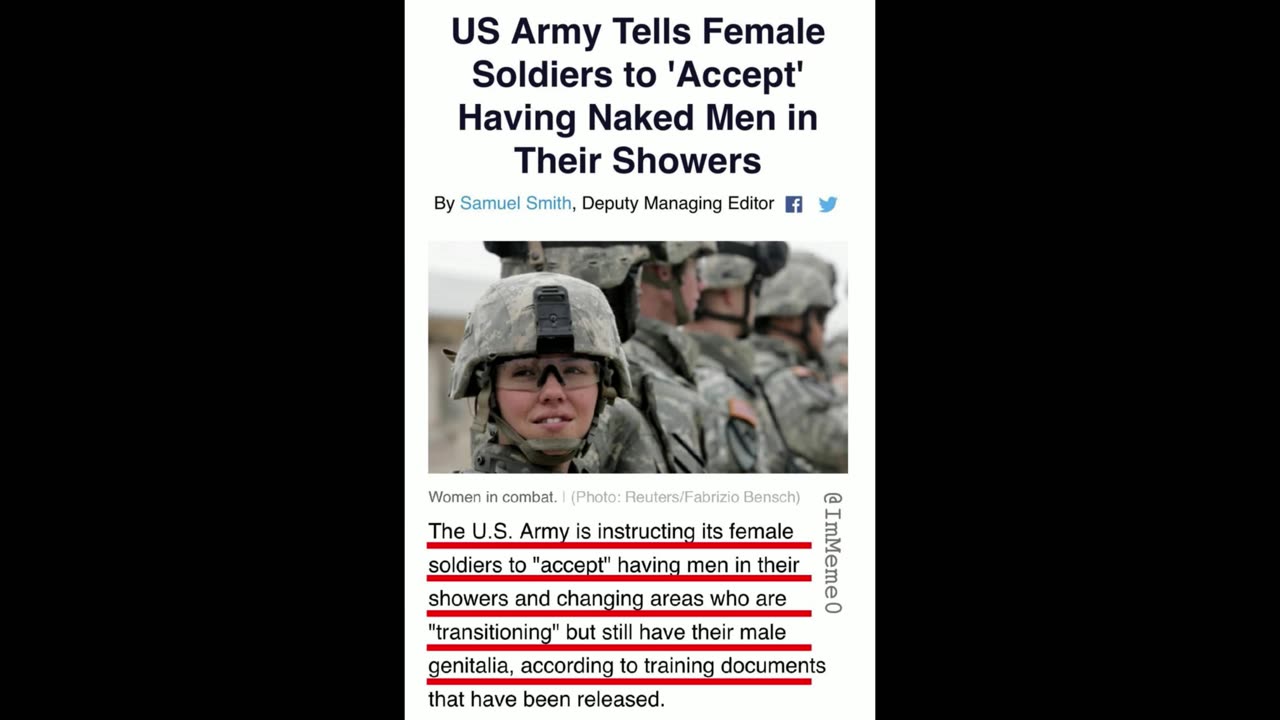 The U.S. Army instructs female soldiers to "accept" transgender?