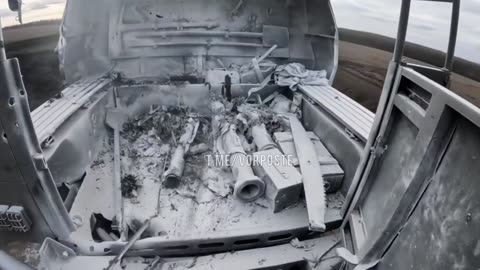 Cooked off AFU(Ukraine) ammo burnt on truck