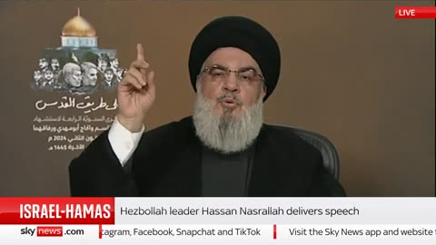 Hezbollah leader Hassan Nasrallah delivers speech