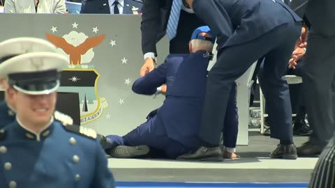 President Biden falls on stage while giving out diplomas at U.S. Air Force Academy graduation