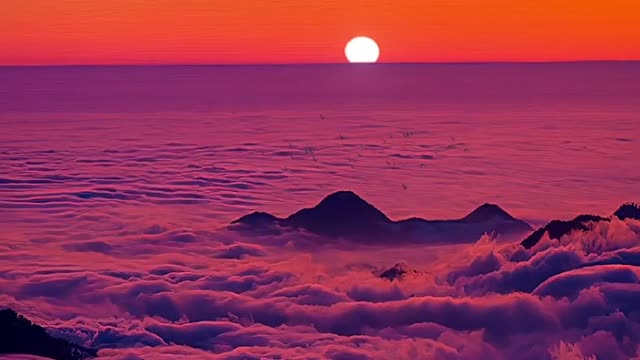Sunset above the clouds