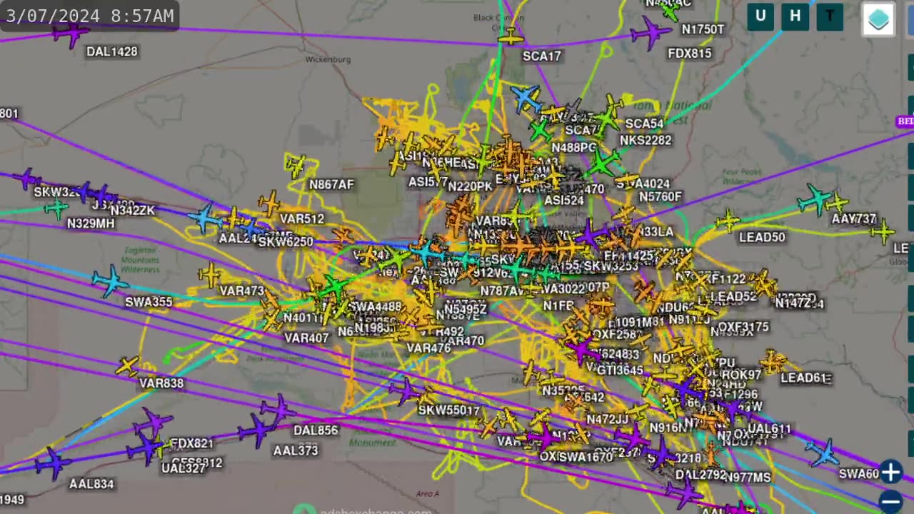 Big Bird View of Phoenix Arizona airplane Mafias - March 8 2024