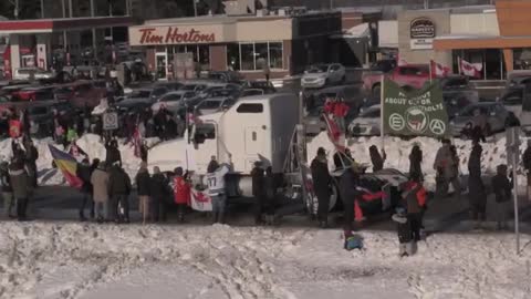Trucker convoy passes through Rigaud on way to Ottawa
