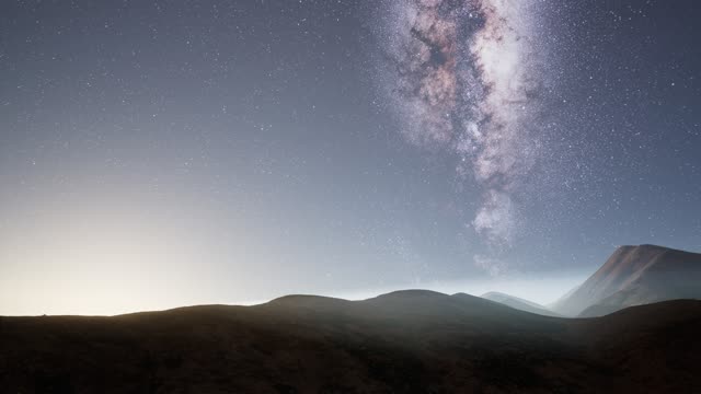 Starry sky at the top of the mountain