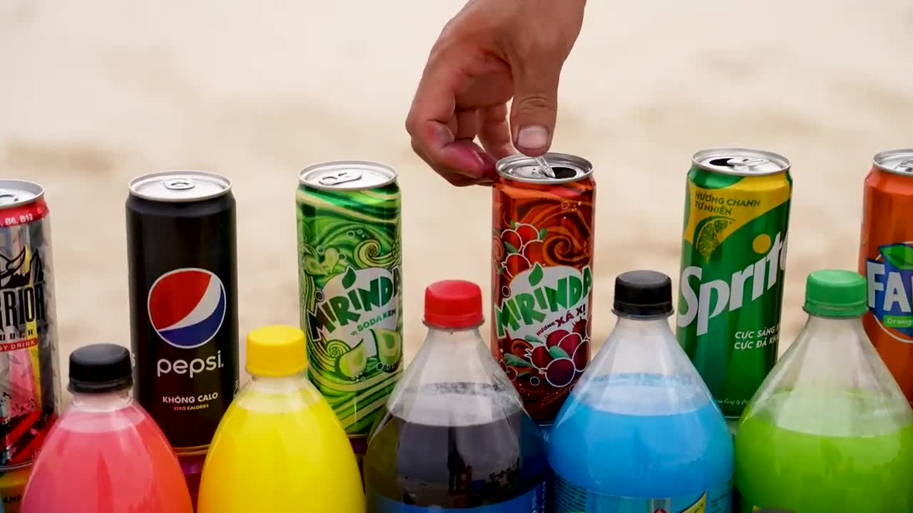 Coca Cola vs Mentos & Big Fanta, Mtn Dew, Monster, Schweppes, Sprite and Popular Sodas-19