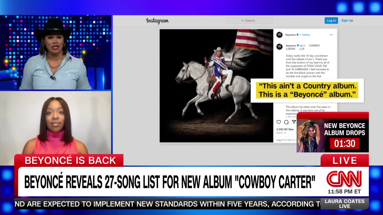 CNN and Laura Coates Beyonce Eve Countdown to Cowboy Carter March 28, 2024