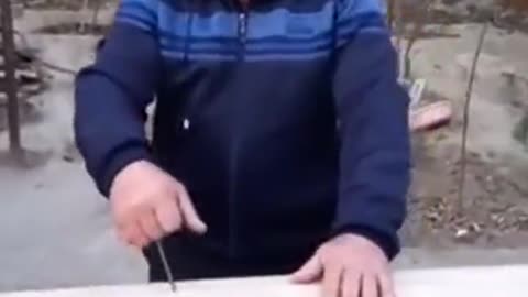 Man with tough hands