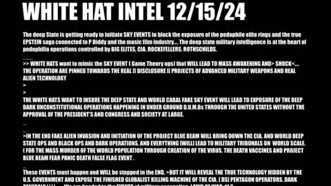WTPN - UKRAINE INFRASTRUCTURE DESTROYED, VT INTEL, FAKE ALIEN INVASION WREAL UFO DISCLOSURE 12-15-24