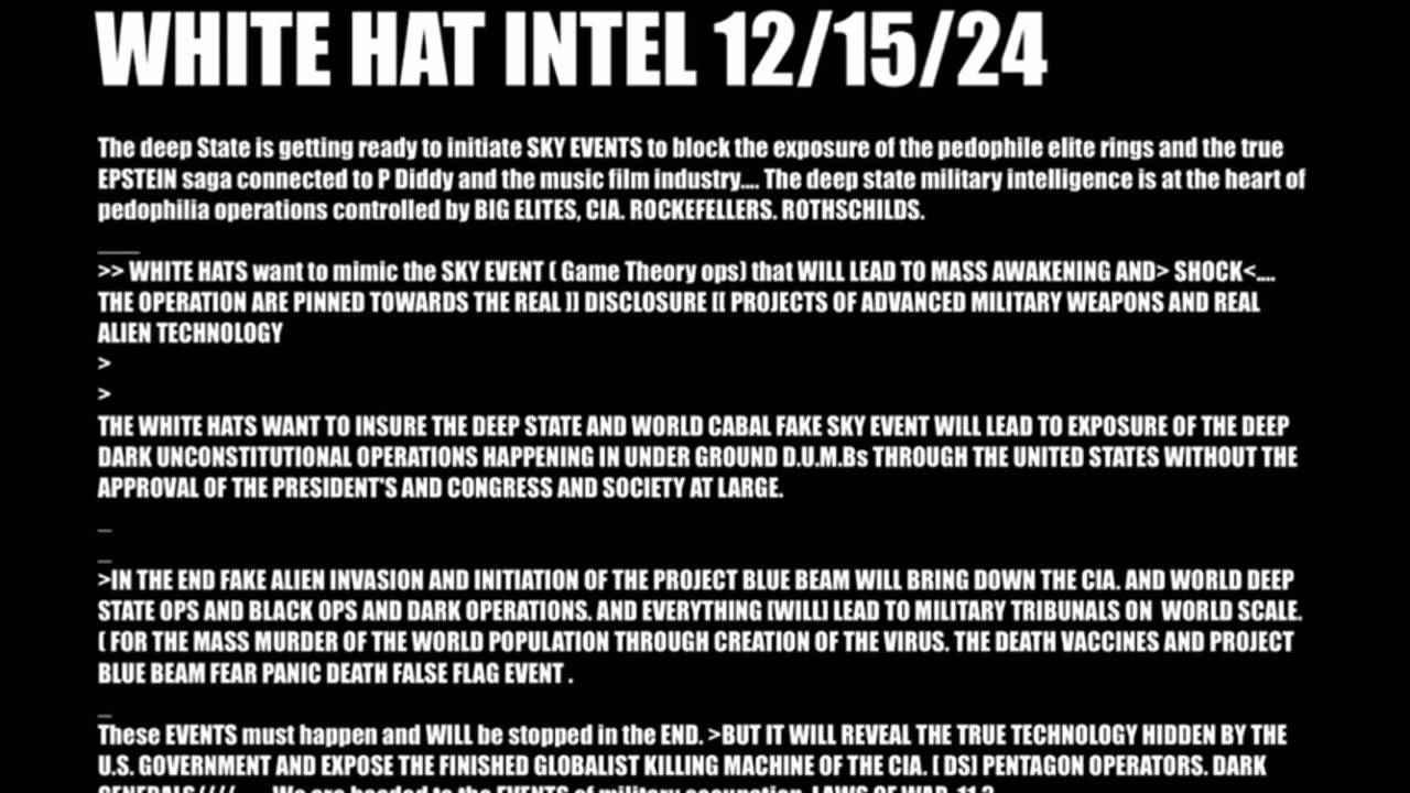 WTPN - UKRAINE INFRASTRUCTURE DESTROYED, VT INTEL, FAKE ALIEN INVASION WREAL UFO DISCLOSURE 12-15-24