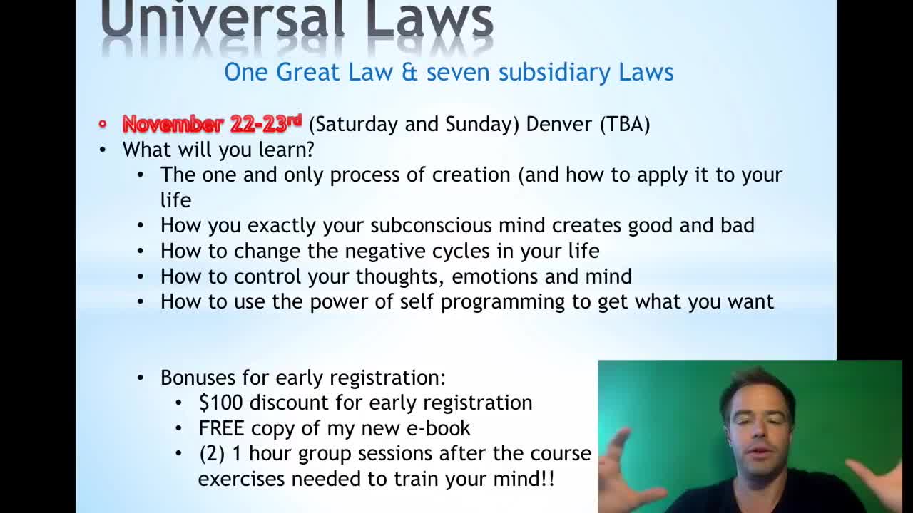 How to use the Universal laws Dr Cody Golman masters of matter law of attraction