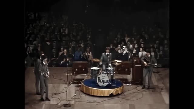 The Beatles - I Wanna Be Your Man (live) - [ 60fps , HD , *Colorized* Washington DC Show ]