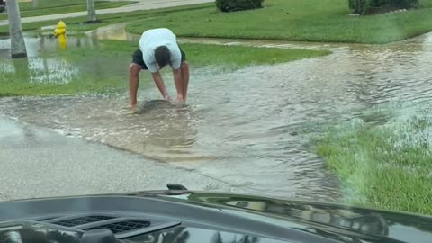 Man Catches Large Snook Fish From Aftermath Puddle of Hurricane Ian