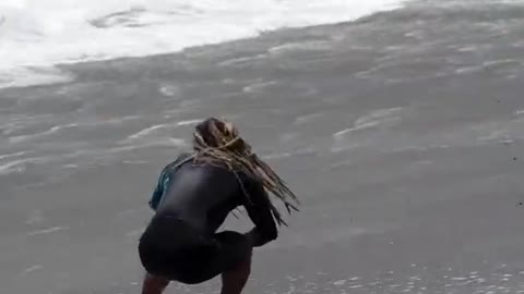 I JUMPED OFF A LEDGE AND CAUGHT A WAVE on my Skimboard!