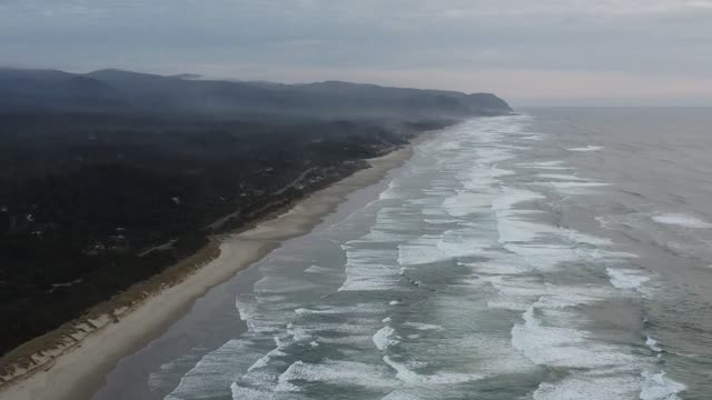 Storm Warning Yaquina John Point - Drone