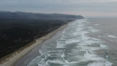 Storm Warning Yaquina John Point - Drone