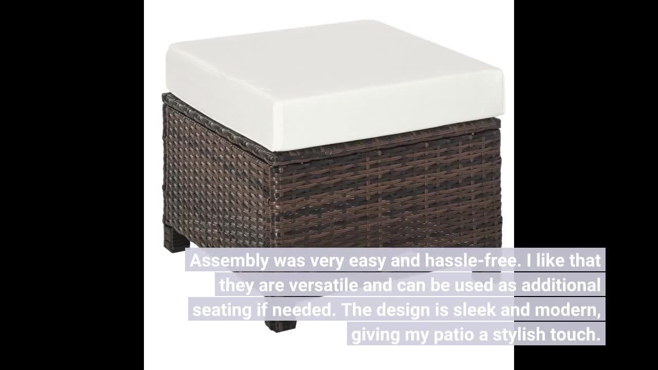 Read Remarks: 2O2OUP Summerville Outdoor Ottomans Textliene Patio Furniture Small Seating Furni...