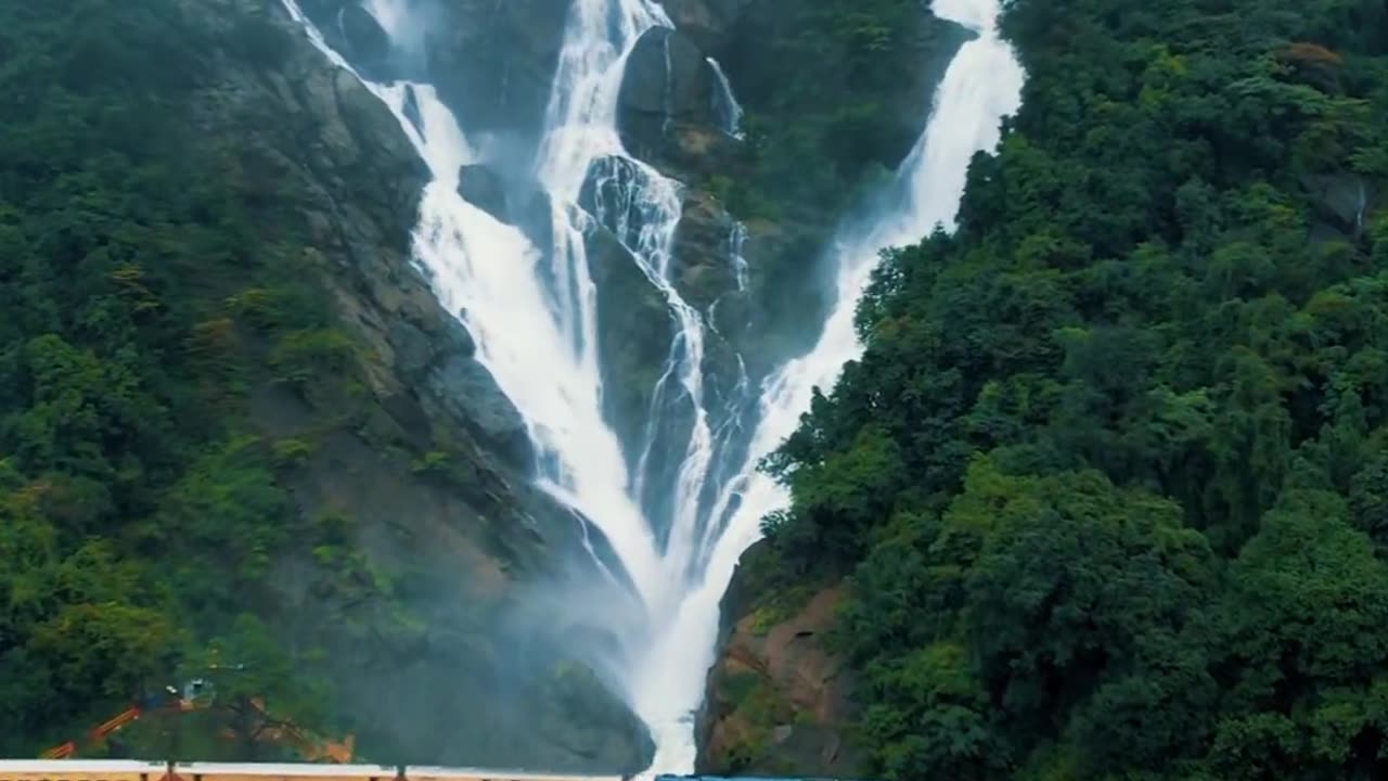 Breathtaking View Of Dudhsagar Waterfall