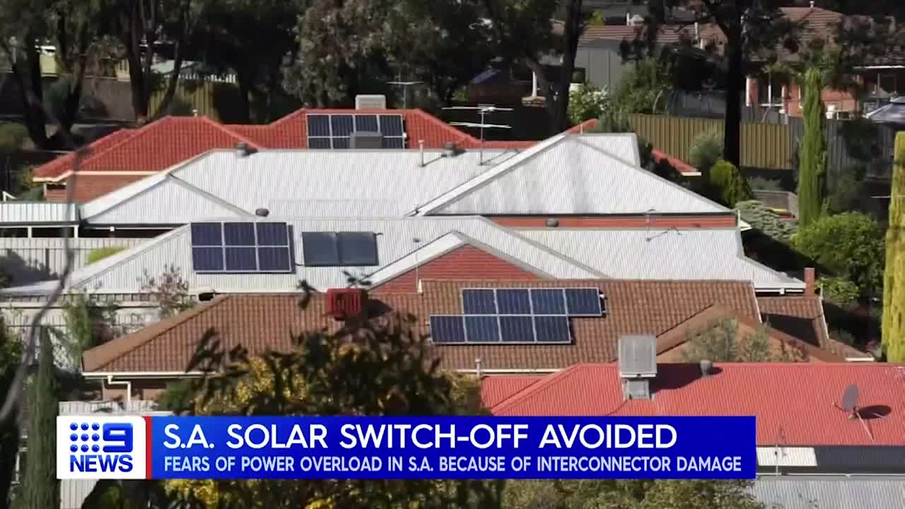 Fears excess solar energy may cause statewide shut down _ 9 News Australia