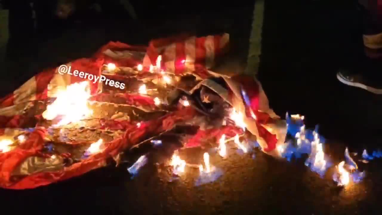 BLM Activists Burn the American Flag on the 2nd Anniversary of George Floyd