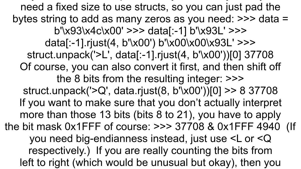 How to shift bits in a 25 byte long bytes object in python