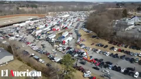 Drone footage shows only 1% of the The Peoples Convoy