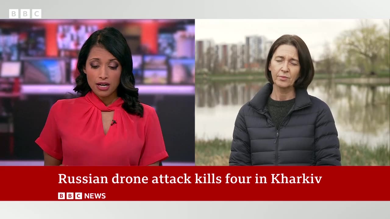 Ukraine war: Russian drone attack kills four in Kharkiv | BBC News