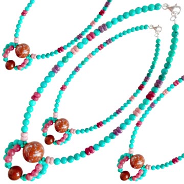 Blue Natural turquoise beads Pietersite Rhodonite Charoite Rhodochrosite gem beads necklace