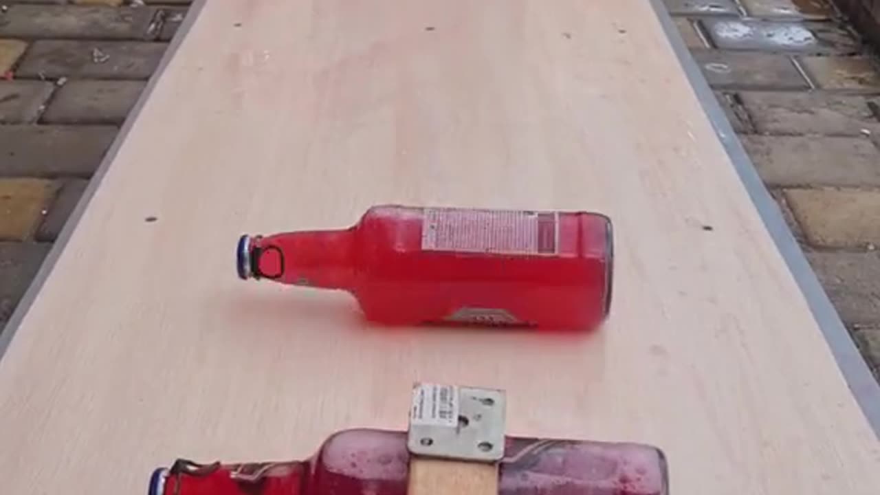 BOTTLES BREAKING COMPETITION ON STAIRS