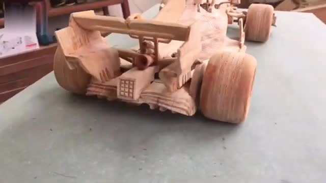 wooden art_model of ferrari F1 racing car