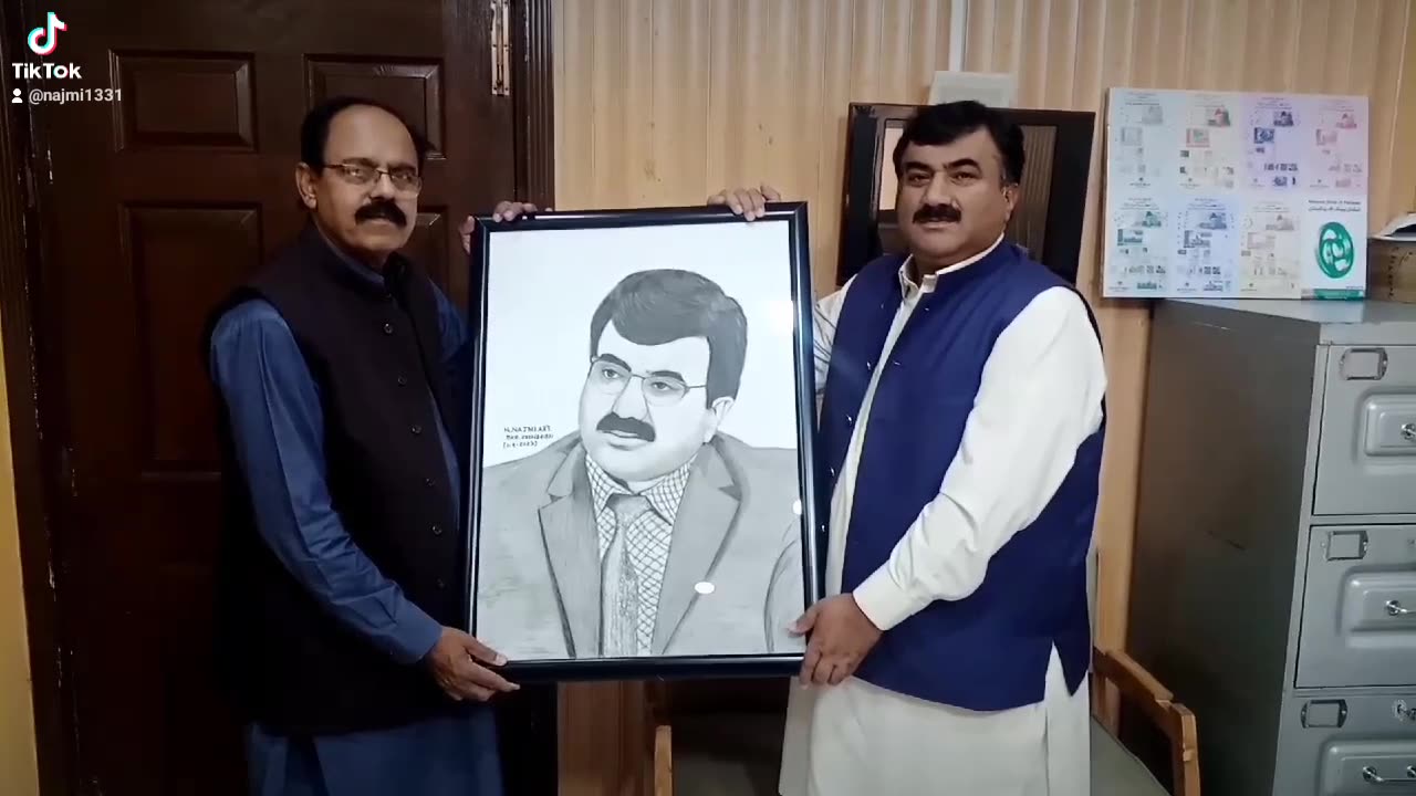 Pencil Sketch Art Presented to Malik Mushtaq