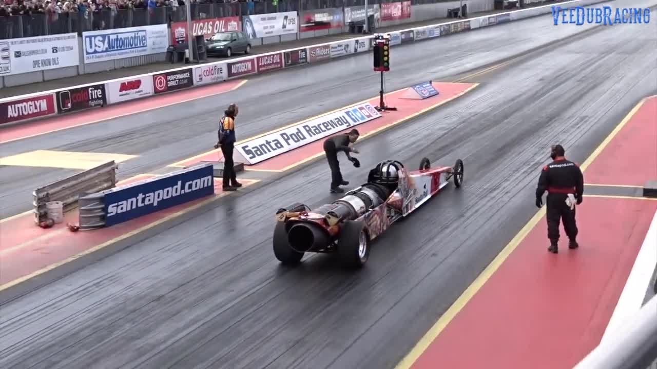 FireForce 5 Jet Car at Santa Pod Raceway - 1/4 Mile 5.07 @ 298mph