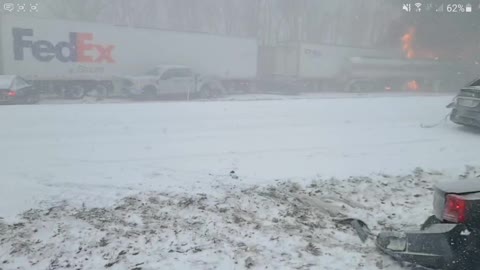 Insane multicar pileup in Pennsylvania 28 Mar 2022