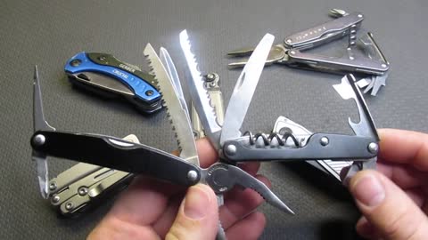 SOG PowerPint Vs Leatherman Juice, Gerber and Roxon Multi-tools