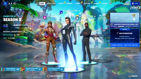 Fortnite Zero builds solo, duos, trios, squads and ranked. The State of Fortnite is in question