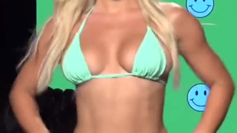 Green bikini Gorgeous girl