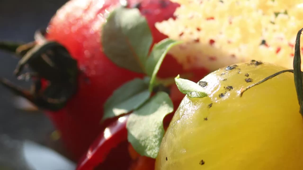 Tomatoes, Parmesan Crisp, Tomato Water Vinaigrette