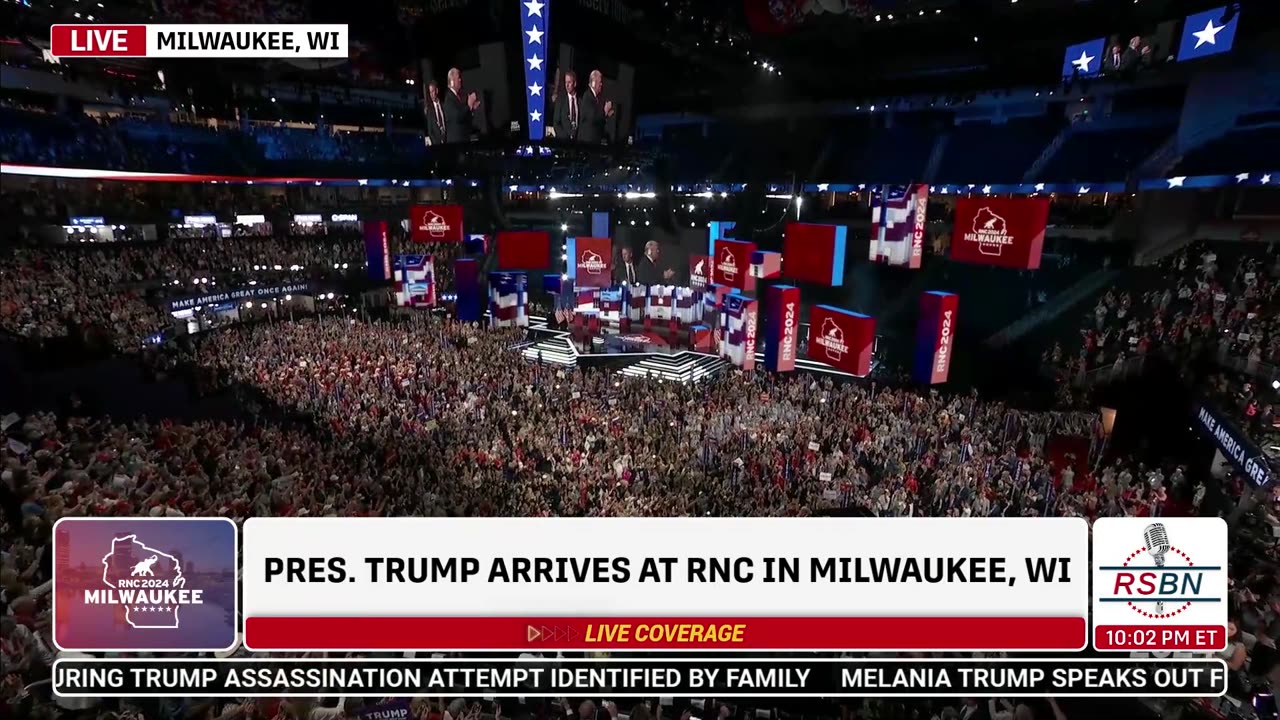 Trumps First Appearance post assassination attempt