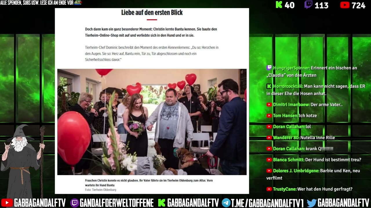 @gabbagandalftv.. Die Hundehochzeit..🏳‍🌈🤡 BLÖDLAND 🤡 AHOI 🤡🏳‍🌈....August 31, 2023