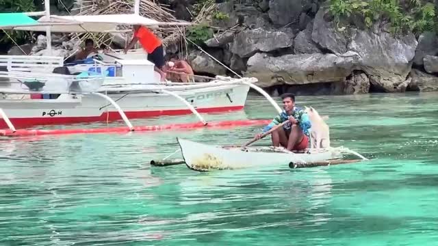 Dog And Owner Chill On The Water