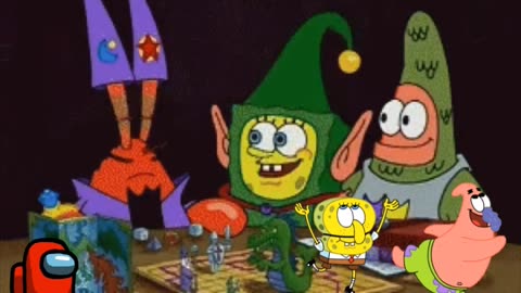 SpongeBob And Patrick Are Pretending To Be Imposters While Three Friends Play A Board Game ♟️