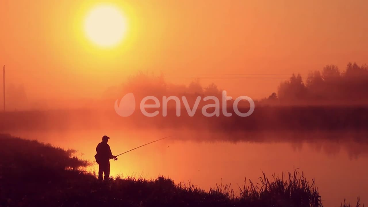 #Sea#Fishing#River#Fish Fisherman Throws Spinning For Fishing Morning On The Lake