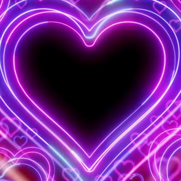 704. Beautiful Black Background of Neon Heartİ cons I Lovlet