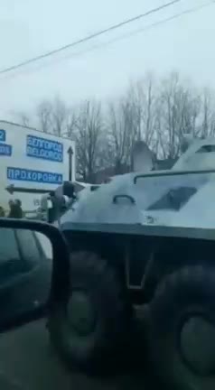 A very interesting military convoy with unusual markings on cars was seen in the Belgorod region